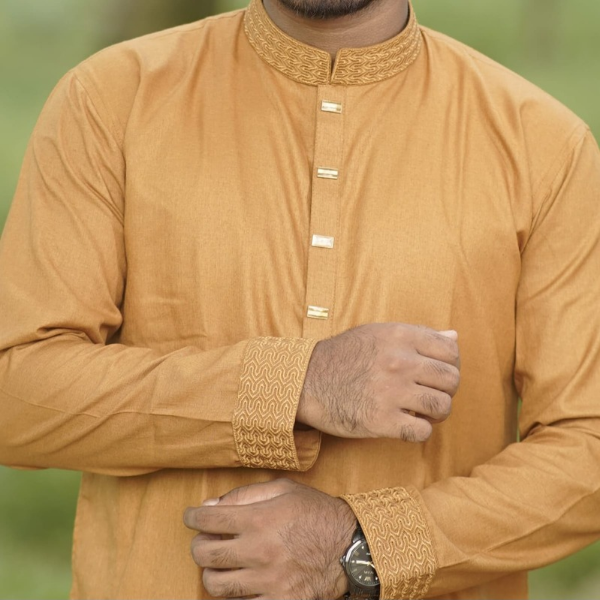 প্রিমিয়াম সফট কটন কাপড়ের নিখুঁত এম্ব্রয়ডারি সুতার কাজ করা স্টাইলিশ পাঞ্জাবি two